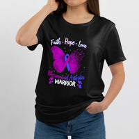 Faith Hope Love Butterfly Rheumatoid Arthritis Warrior, Awareness T Shirt - Wonder Print Shop
