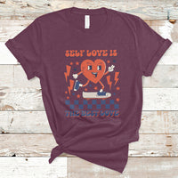 Self Love Is The Best Love Funny Heart Retro Valentine's Day T-Shirt - Wonder Print Shop