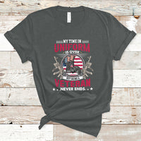 My Time In Uniform Is Over But Being A Veteran Never Ends T-Shirt - Wonder Print Shop