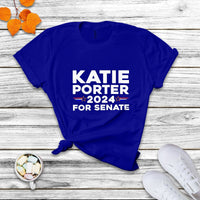 Katie Porter 2024 For US Senate California Democrat Senator - White T Shirt - Wonder Print Shop