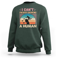 I Can't I'm Busy Growing A Human Pregnant Mom Vintage First Mother's Day Sweatshirt - Wonder Print Shop