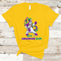 Let The Shenanigans Begin Mardi Gras Costume Dabbing Unicorn T-Shirt - Wonder Print Shop