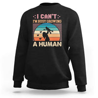I Can't I'm Busy Growing A Human Pregnant Mom Vintage First Mother's Day Sweatshirt - Wonder Print Shop