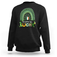 Happy Go Lucky Happy St. Patrick's Day Rainbow Shamrocks Sweatshirt - Wonder Print Shop