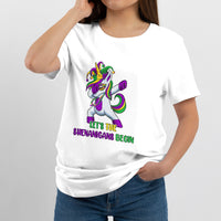 Let The Shenanigans Begin Mardi Gras Costume Carnival Mask Cute Dabbing Unicorn T Shirt - Wonder Print Shop