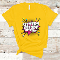 Sisters Before Misters Retro Galentine's Day T-Shirt - Wonder Print Shop