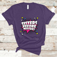 Sisters Before Misters Retro Galentine's Day T-Shirt - Wonder Print Shop