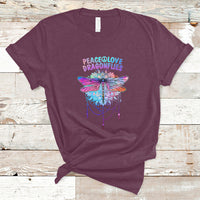 Colorful Peace Love Dragonflies Lovers Boho Mandala T Shirt - Wonder Print Shop