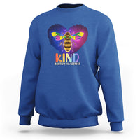 Autism Awareness Be Kind Bee Puzzle Autistic Care Support Sweatshirt - Wonder Print Shop