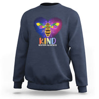 Autism Awareness Be Kind Bee Puzzle Autistic Care Support Sweatshirt - Wonder Print Shop