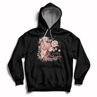Black women’s hoodie with floral bouquet graphic and “Happy Mother Day” text on chest