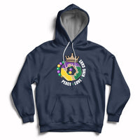 Peace Love King Cake Mardi Gras Party Carnival Costume Hoodie - Wonder Print Shop