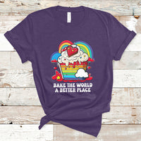 Bake The World A Better Place Funny Baking Pastry Pun Baker T-Shirt - Wonder Print Shop