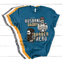 Husband Daddy Barber Hero T Shirt - Wonder Print Shop