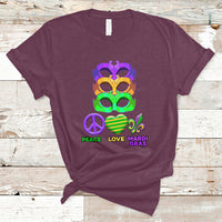 Peace Love Mardi Gras Mardi Gras Costume Carnival Masks T-Shirt - Wonder Print Shop