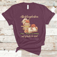 Funny Book Nerd Abibliophobia Definition The Fear Of Running Out Of Books Library Book Reading T Shirt - Wonder Print Shop