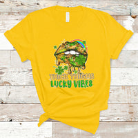Thick Thighs Lucky Vibes Funny St Patrick's Day Leopard Lips T-Shirt - Wonder Print Shop