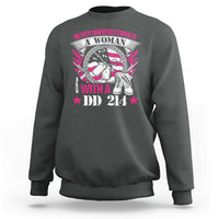 Never Underestimate A Woman With DD214 Proud Womens Veteran Sweatshirt - Wonder Print Shop