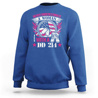 Never Underestimate A Woman With DD214 Proud Womens Veteran Sweatshirt - Wonder Print Shop