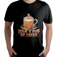Black T-shirt with centered mug graphic and 'Have a Cup of Cheer' text