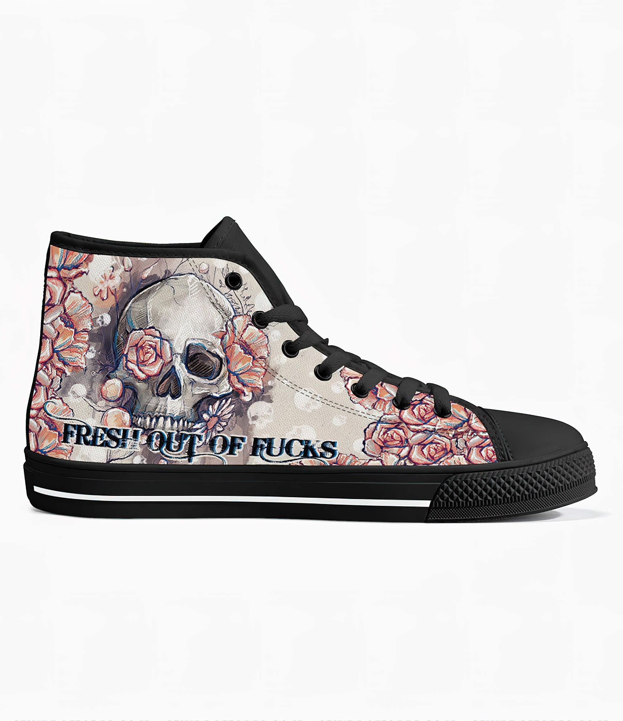 Skull Flower Fresh Out Of F High Top Canvas Shoes High Top Shoes