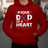 Dad Of A Heart Warrior CHD Congenital Heart Defect Awareness Hoodie - Wonder Print Shop