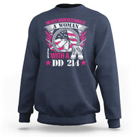 Never Underestimate A Woman With DD214 Proud Womens Veteran Sweatshirt - Wonder Print Shop