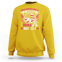 Never Underestimate A Woman With DD214 Proud Womens Veteran Sweatshirt - Wonder Print Shop