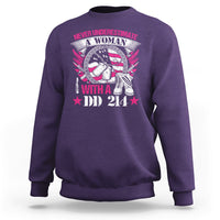 Never Underestimate A Woman With DD214 Proud Womens Veteran Sweatshirt - Wonder Print Shop