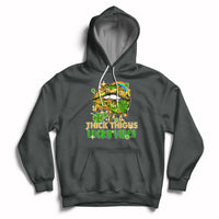 Thick Thighs Lucky Vibes Funny St Patrick's Day Leopard Lips Hoodie - Wonder Print Shop