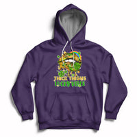 Thick Thighs Lucky Vibes Funny St Patrick's Day Leopard Lips Hoodie - Wonder Print Shop