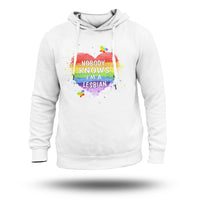 Nobody Knows I'm A Lesbian LGBT Pride Rainbow for Womens, LGBT Hoodie - Wonder Print Shop