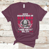 Never Underestimate An Old Man Who Has A DD214 Skull Soldier T-Shirt - Wonder Print Shop