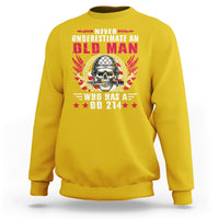 Never Underestimate An Old Man Who Has A DD214 Skull Soldier Sweatshirt - Wonder Print Shop