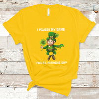 I Paused My Game For St Patricks Day Game Controller T Shirt - Wonder Print Shop
