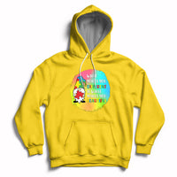 Daisy yellow autism support hoodie with gnome graphic and front kangaroo pocket