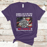 Memorial Day Is For Them Veteran's Day Is For Me Us Flag T-Shirt - Wonder Print Shop