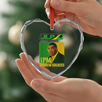 1PM Andrew Holness JPL Supporter Heart Crystal Glass Ornament Jamaica Labor Party Jamaican Political Pride - Wonder Print Shop