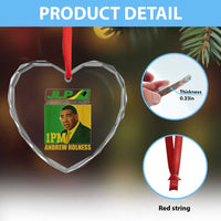 1PM Andrew Holness JPL Supporter Heart Crystal Glass Ornament Jamaica Labor Party Jamaican Political Pride - Wonder Print Shop