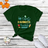 Cupid's Favorite Teacher Groovy Retro Valentine's Day Funny T Shirt - Wonder Print Shop