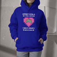 Sorry Girls I Only Love Video Games And My Mom Gamers Gaming Valentine's Day Mama Boy Hoodie - Wonder Print Shop