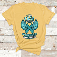 I Wear Teal For My Mom Shirt Cervical Cancer Awareness T Shirt - Wonder Print Shop