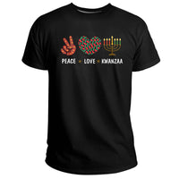 Happy Kwanzaa Peace Love Kwanzaa African, Hanukkah Holiday T Shirt - Wonder Print Shop