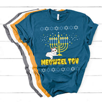 Meowzel Tov Black Cat Funny Hanukkah Chanukah Men Women Kids T Shirt - Wonder Print Shop