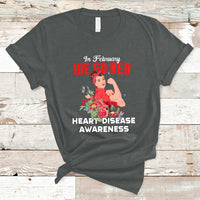 In February We Go Red American Heart Disease Awareness T-Shirt - Wonder Print Shop