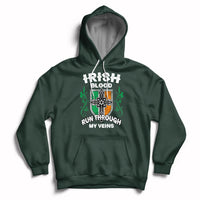 Forest green pullover hoodie with front graphic and kangaroo pocket, drawstring hood