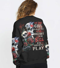 The Good Girl In Me Got Tired Skull Sweatshirt - Wonder Print Shop