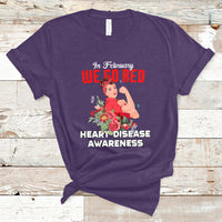 In February We Go Red American Heart Disease Awareness T-Shirt - Wonder Print Shop