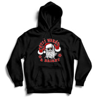 Retro Groovy Stay Merry Bright Christmas Cute Santa Claus Hoodie - Wonder Print Shop