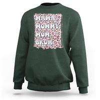 Mama Mommy Mom Bruh Mommy And Me Pink Leopard Mother's Day Gifts Sweatshirt - Wonder Print Shop